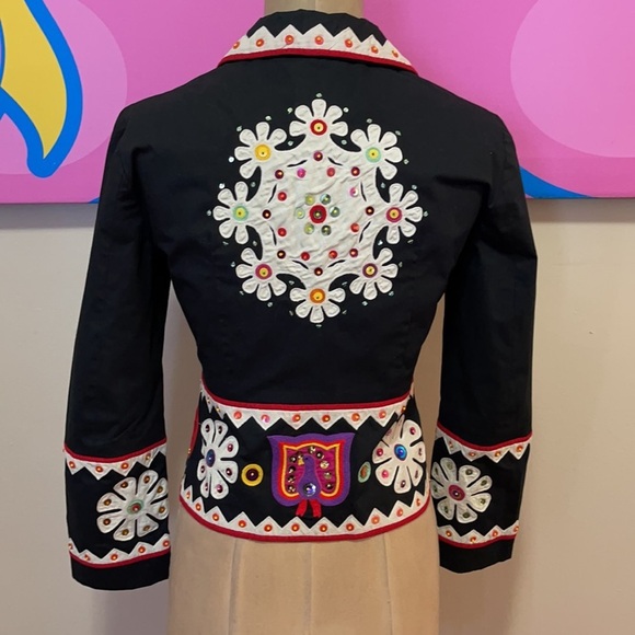 Moschino Cheap Chic Black Cotton Embroidered Blazer - Picture 7 of 17